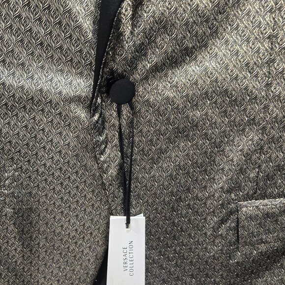 Versace Silver Single-Breasted Blazer Jacket - Picture 6 of 13